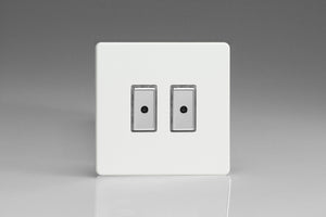 Varilight JDQE102S - 2-Gang 1-Way V-Pro Multi-Point Remote/Tactile Touch Control Master LED Dimmer 2 x 0-100W (1-10 LEDs)