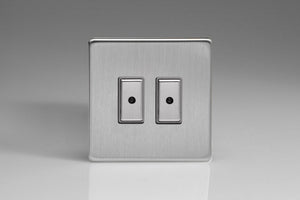 Varilight JDSE102S - 2-Gang 1-Way V-Pro Multi-Point Remote/Tactile Touch Control Master LED Dimmer 2 x 0-100W (1-10 LEDs)