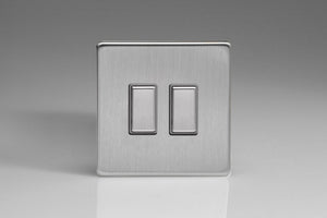 Varilight JDSES002S - 2-Gang Tactile Touch Control Dimming Slave for use with Multi-Point (formerly Eclique2) Master on 2-Way Circuits