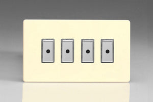 Varilight JDWE104S - 4-Gang 1-Way V-Pro Multi-Point Remote/Tactile Touch Control Master LED Dimmer 4 x 0-100W (1-10 LEDs) (Twin Plate)