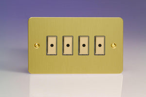 Varilight JFBE104 - 4-Gang 1-Way V-Pro Multi-Point Remote/Tactile Touch Control Master LED Dimmer 4 x 0-100W (1-10 LEDs) (Twin Plate)