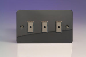 Varilight JFIE103 - 3-Gang 1-Way V-Pro Multi-Point Remote/Tactile Touch Control Master LED Dimmer 3 x 0-100W (1-10 LEDs) (Twin Plate)