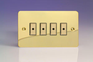 Varilight JFVE104 - 4-Gang 1-Way V-Pro Multi-Point Remote/Tactile Touch Control Master LED Dimmer 4 x 0-100W (1-10 LEDs) (Twin Plate)