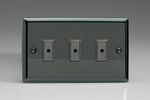 Varilight JIE103 - 3-Gang 1-Way V-Pro Multi-Point Remote/Tactile Touch Control Master LED Dimmer 3 x 0-100W (1-10 LEDs) (Twin Plate)