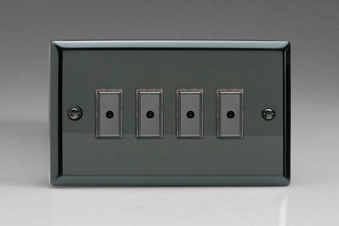 Varilight JIE104 - 4-Gang 1-Way V-Pro Multi-Point Remote/Tactile Touch Control Master LED Dimmer 4 x 0-100W (1-10 LEDs) (Twin Plate)