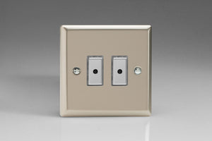 Varilight JNE102 - 2-Gang 1-Way V-Pro Multi-Point Remote/Tactile Touch Control Master LED Dimmer 2 x 0-100W (1-10 LEDs)