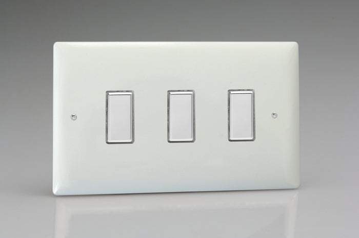 Varilight JOT103C - 3-Gang Multi-Way Touch Master LED Dimmer 3 x 0-100W (1-10 LEDs) (Twin Plate)
