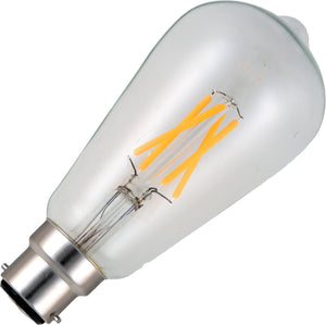 Schiefer L024060302 - Ba22d Filamentled Rustika ST58x130mm 230V 320Lm 4W 925 AC Clear Dim LED Bulbs Schiefer - The Lamp Company