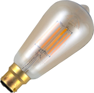 Schiefer L024060505 - Ba22d Filamentled Rustika ST58x130mm 230V 380Lm 5.5W 922 AC Gold Dim LED Bulbs Schiefer - The Lamp Company