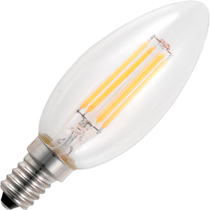 Schiefer L149130927 - E14 Filamentled Candle C35x100mm 230V 400Lm 4W 827 AC Clear Dim LED Bulbs Schiefer - The Lamp Company