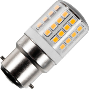 Schiefer L229333230-1 - LED Ba22d Tube T27x58 100-240V 390Lm 3W 830 AC/DC Clear Non-Dim LED Bulbs Schiefer - The Lamp Company