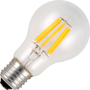 Schiefer L276070927 - E27 Filamentled GLS A60x105mm 230V 640Lm 6.5W 827 AC Clear Dim LED Bulbs Schiefer - The Lamp Company