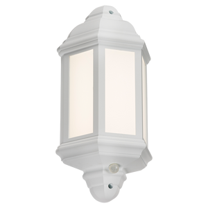 Knightsbridge LANT4W 230V IP54 8W LED Half Wall Lantern With PIR - White - Knightsbridge - Sparks Warehouse