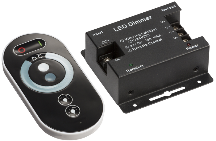 Knightsbridge LEDFR7 12V / 24V RF Controller and Touch Remote - Dimmer Single Colour