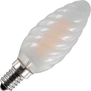 Schiefer LF023810301 - E14 Filamentled Twisted Candle C35x100mm 230V 320Lm 4W 925 Frosted Dim LED Bulbs Schiefer - The Lamp Company