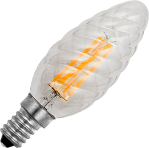 Schiefer LF023810309 - E14 Filamentled Twisted Candle C35x100mm 230V 250Lm 4W 922 Clear Dim LED Bulbs Schiefer - The Lamp Company