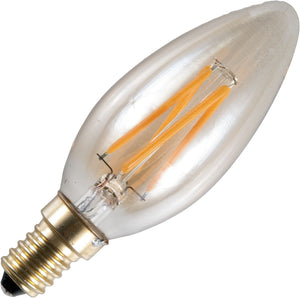Schiefer LF023840305 - E14 Filamentled Candle C35x100mm 230V 250Lm 4W 920 AC Gold Dim LED Bulbs Schiefer - The Lamp Company