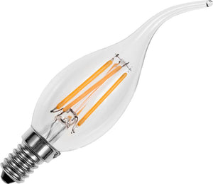 Schiefer LF023850302 - E14 Filamentled Tip Candle C35x120mm 230V 320Lm 4W 925 AC Clear Dim LED Bulbs Schiefer - The Lamp Company