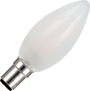 Schiefer LF024040301 - Ba15d Filamentled Candle C35x100mm 230V 320Lm 4W 925 AC Frosted Dim LED Bulbs Schiefer - The Lamp Company