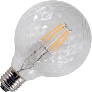 Schiefer LF024103509 - E27 Filamentled Globe Ribbed G95 230V 400Lm 5.5W 922 AC Clear Dim LED Bulbs Schiefer - The Lamp Company