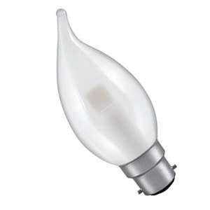 CL3BC-83CVF-CR - 240v 3w B22d Flare Satin 35mm LED Candle