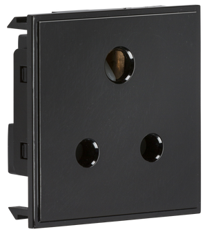 Knightsbridge NET5ABK 5A unswitched round socket module 50 x 50mm - black - Knightsbridge - Sparks Warehouse
