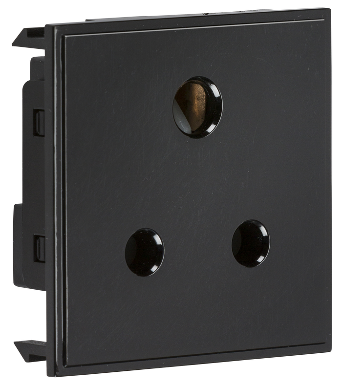 Knightsbridge NET5ABK 5A unswitched round socket module 50 x 50mm - black
