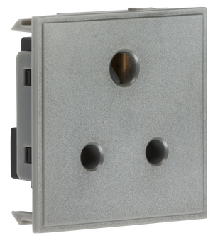 Knightsbridge NET5AGY 5A unswitched round socket module 50 x 50mm - grey - Knightsbridge - Sparks Warehouse