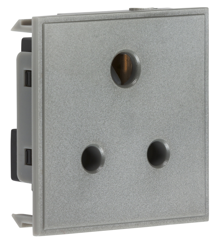 Knightsbridge NET5AGY 5A unswitched round socket module 50 x 50mm - grey