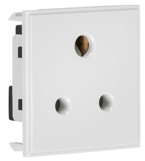 Knightsbridge NET5AWH 5A unswitched round socket module 50 x 50mm - white - Knightsbridge - Sparks Warehouse