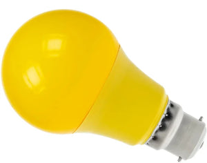 ProLite GLS/LED/6W/BC/YELLOW/D - Polycarbonate 6w LED GLS Dimmable Yellow - BC