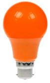 GLS/LED/6W/BC/ORANGE/D - Prolite - 6W Dimmable LED Polycarbonate GLS Lamp BC Orange