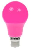 GLS/LED/6W/BC/PINK/D - Prolite - 6W Dimmable LED Polycarbonate GLS Lamp BC Pink