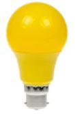 GLS/LED/6W/BC/YELLOW/D - Prolite - 6W Dimmable LED Polycarbonate GLS Lamp BC Yellow