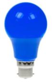 GLS/LED/6W/BC/BLUE/D - Prolite - 6W Dimmable LED Polycarbonate GLS Lamp BC Blue