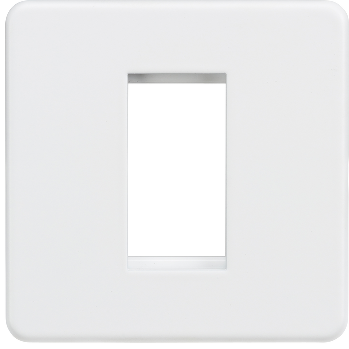 Knightsbridge SF1GMW Screwless 1G Modular Faceplate - Matt White