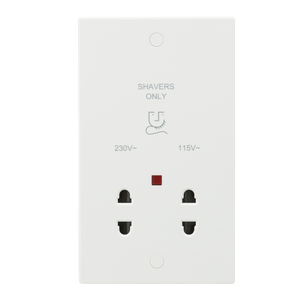Knightsbridge SN8900N 115/230V Dual Voltage Shaver Socket with Neon - Knightsbridge - Sparks Warehouse