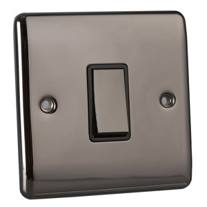 Caradok 1 Gang 2 Way Light Switch - Black Nickel