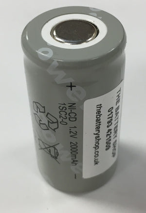 TBS 1SC2-0 Ni-Cd Rechargeable Battery 1.2v 2000mAh (Sub C 2.0Ah) Sub C Ni-Cd and Ni-Mh Batteries and Battery Packs The Lamp Company - The Lamp Company