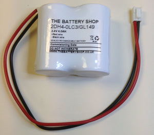 TBS 2DH4-0LC3-GL149 Battery 2.4v 4.0Ah Ni-Cd Emergency Lighting Batteries The Lamp Company - The Lamp Company