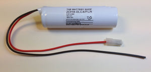 TBS 2DH4-0LC4-FLR Battery 2.4v 4.0Ah Ni-Cd (6.3mm Female Spade on + wire) Yuasa Emergency Lighting Batteries The Lamp Company - The Lamp Company