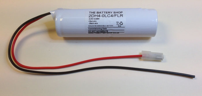 TBS 2DH4-0LC4-FLR Battery 2.4v 4.0Ah Ni-Cd (6.3mm Female Spade on + wire)
