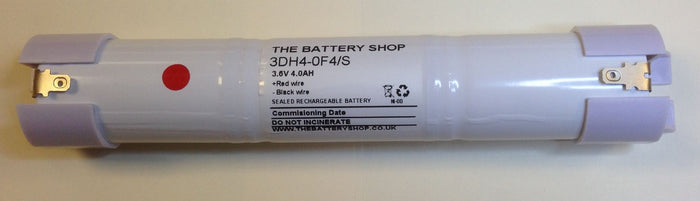 TBS 3DH4-0F4/S-EC 3.6v 4.0Ah Emergency Lighting Battery Pack WITH END CAPS