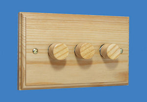 Varilight HK43A - 3-Gang 2-Way Push-On/Off Rotary Dimmer 3 x 40-250W (Twin Plate)