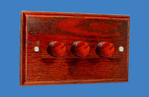 Varilight HK43M - 3-Gang 2-Way Push-On/Off Rotary Dimmer 3 x 40-250W (Twin Plate)