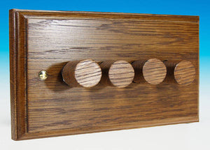 Varilight HK44MO - 4-Gang 2-Way Push-On/Off Rotary Dimmer 4 x 40-250W (Twin Plate)