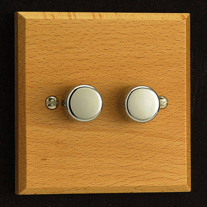 Varilight HK4BE - 2-Gang 2-Way Push-On/Off Rotary Dimmer 2 x 40-250W