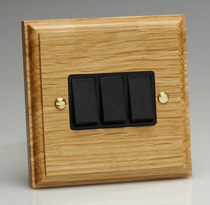 Varilight XK3OB - 3-Gang 10A 1- or 2-Way Rocker Switch