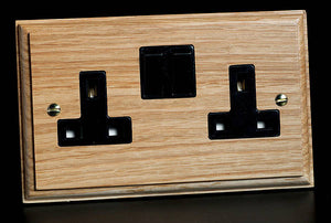 Varilight XK5OB - 2-Gang 13A Double Pole Switched Socket