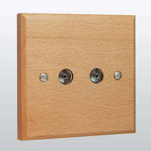 Varilight XK88BE - 2-Gang TV Socket, Co-Axial 